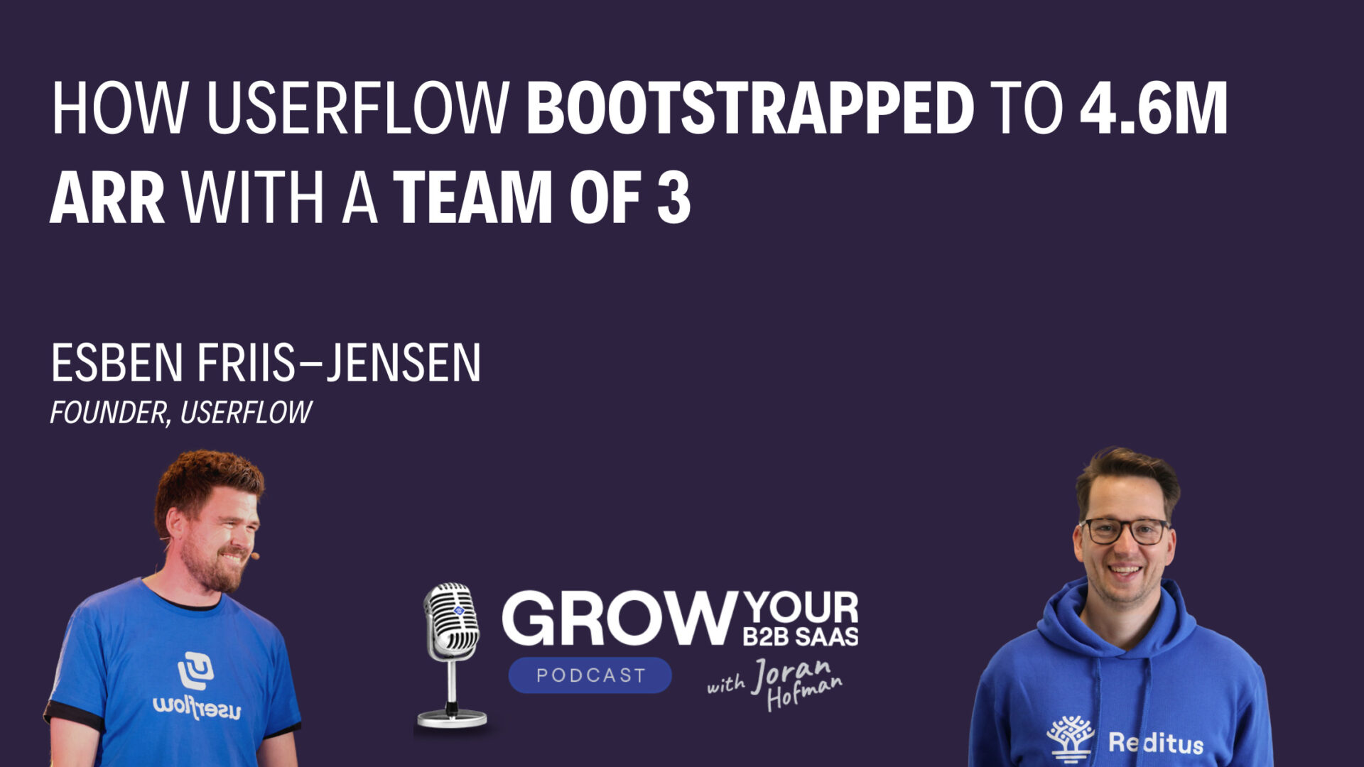 S4E3 – How Userflow grew to 4.6M ARR with a team of 3 With Esben Friis-Jensen