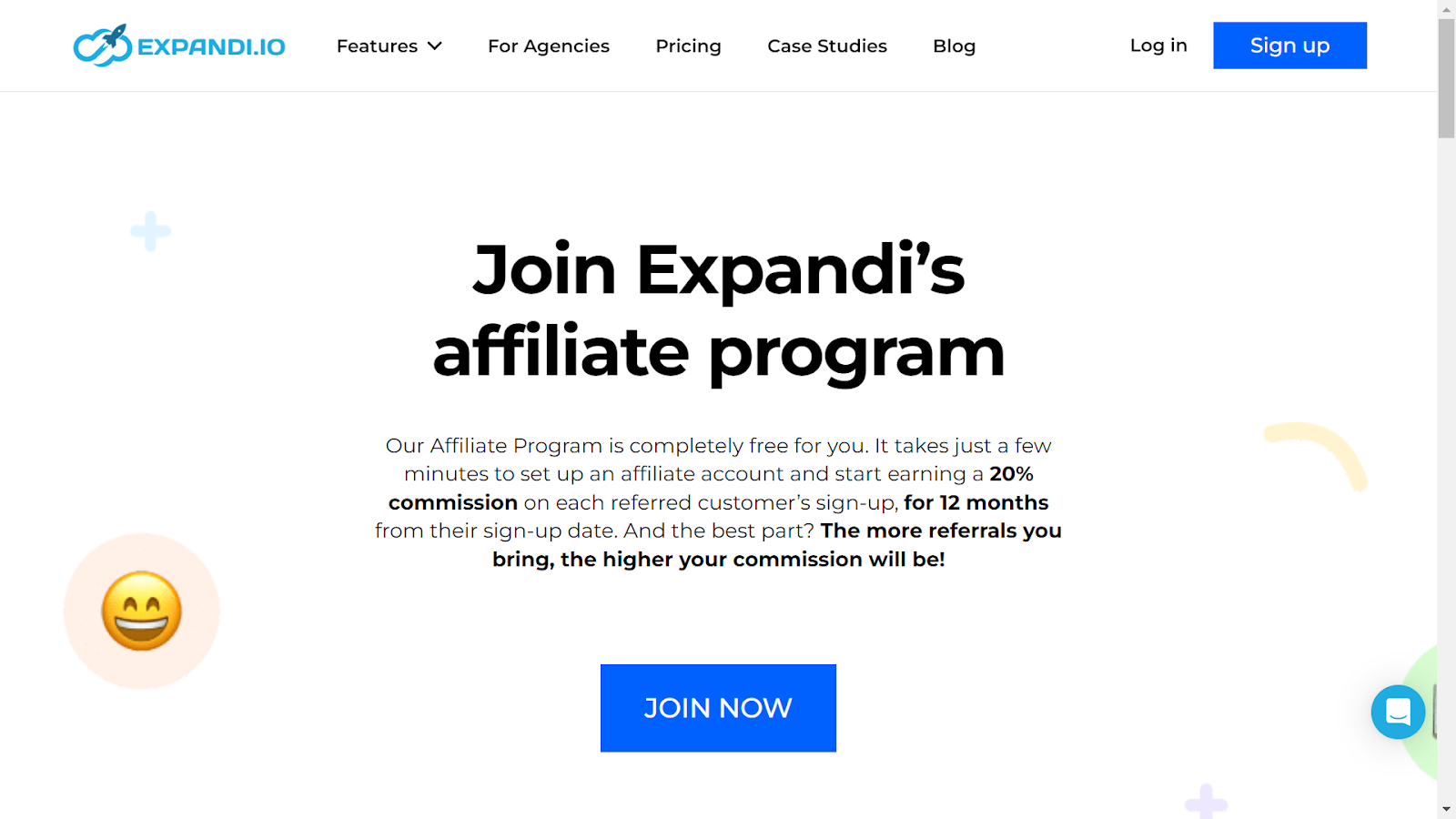 Screenshot from affiliate program landing page of Expandi, a LinkedIn automation tool provider that uses Reditus.